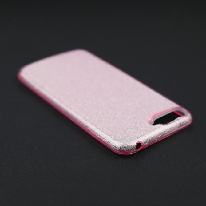 Чехол Silicone 3in1 Блёстки для Huawei Y6 2018 Pink-4