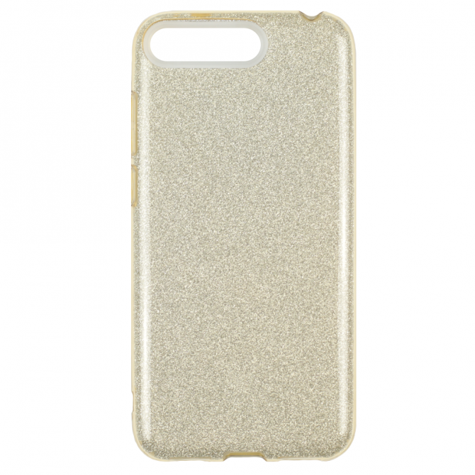 Чохол Silicone 3in1 Блискітки для Huawei Y6 2018 Золотий-1