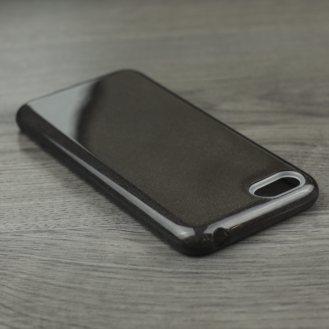 Чехол Silicone 3in1 Блёстки для Huawei Y5 2018 Чёрный-3