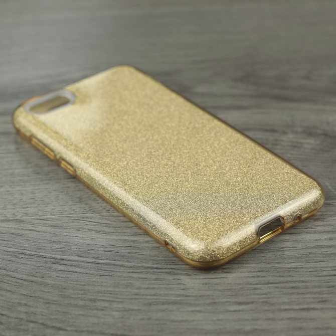 Чехол Silicone 3in1 Блёстки для Huawei Y5 2018 Gold-2