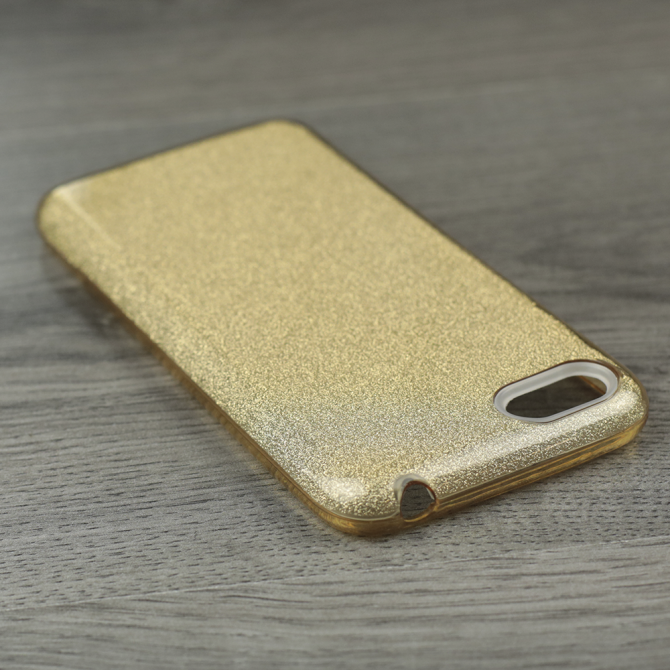 Чехол Silicone 3in1 Блёстки для Huawei Y5 2018 Gold-3