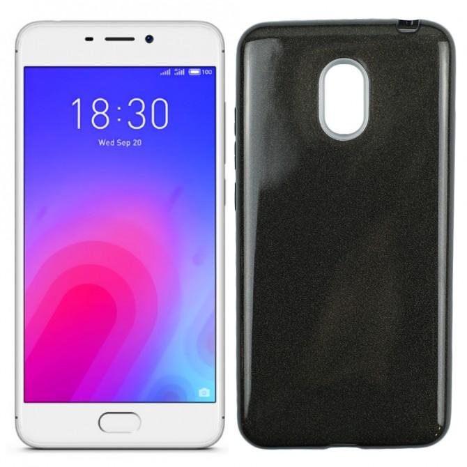 Чохол Silicone 3in1 Блискітки для Meizu M6 Чорний