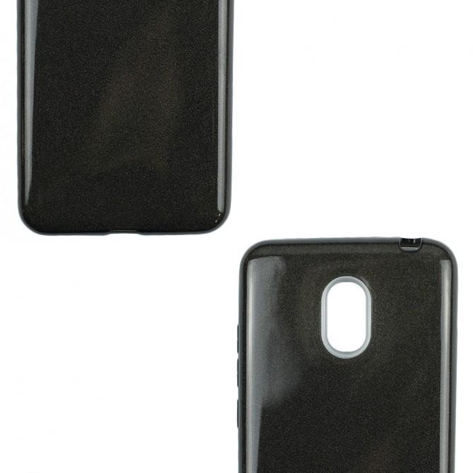 Чохол Silicone 3in1 Блискітки для Meizu M6 Чорний-2