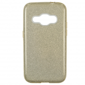 Чехол Silicone 3in1 Блёстки для Samsung J120 Gold