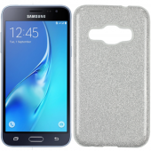 Чохол Silicone 3in1 Блискітки для Samsung J120 Білий