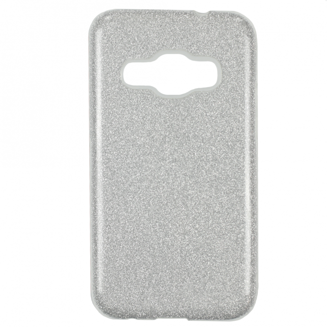 Чехол Silicone 3in1 Блёстки для Samsung J120 White-1