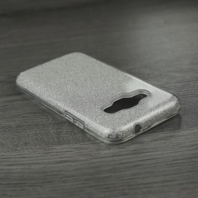 Чехол Silicone 3in1 Блёстки для Samsung J120 White-3