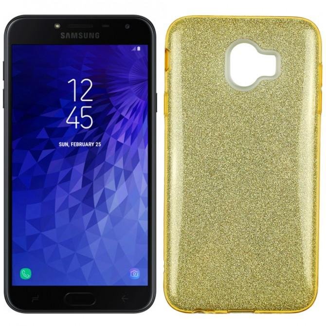Чохол Silicone 3in1 Блискітки для Samsung J400 Золотий