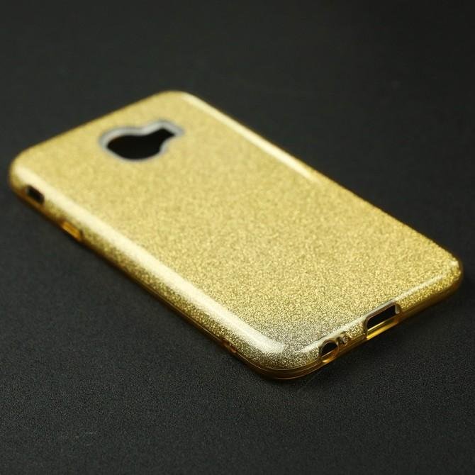 Чохол Silicone 3in1 Блискітки для Samsung J400 Золотий-3