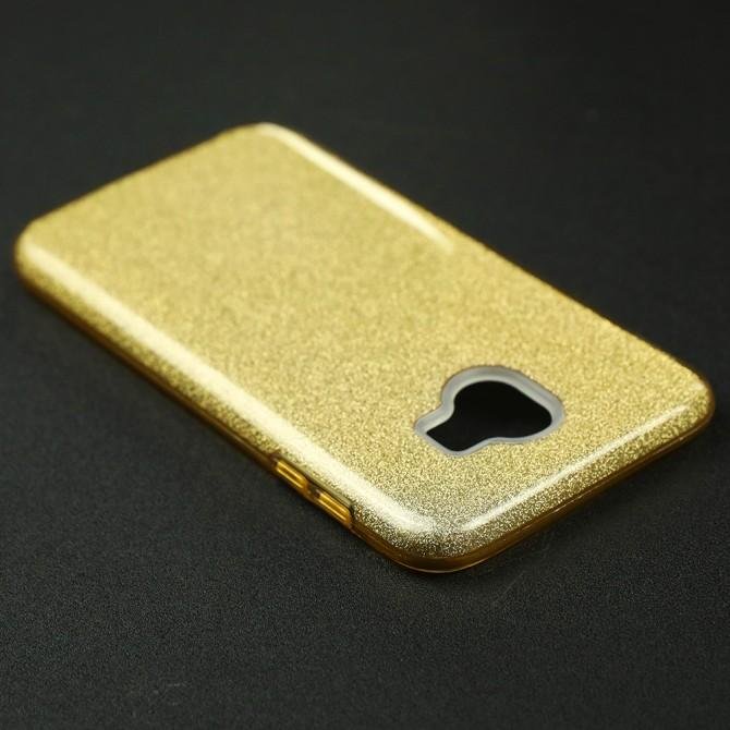 Чохол Silicone 3in1 Блискітки для Samsung J400 Золотий-4