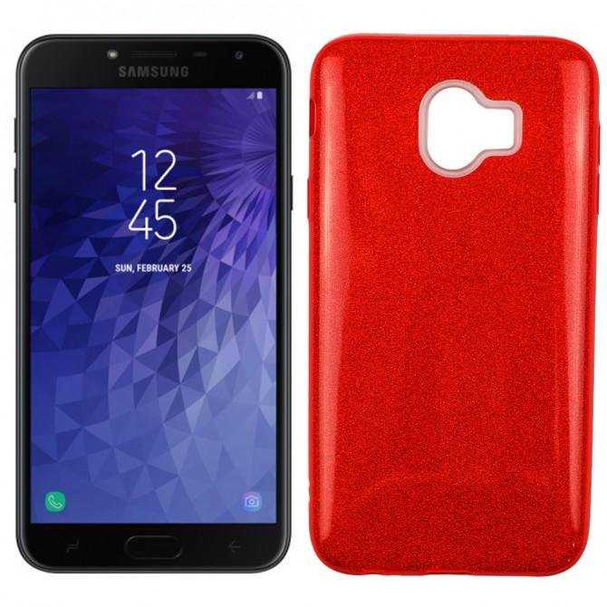 Чехол Silicone 3in1 Блёстки для Samsung J400 Red