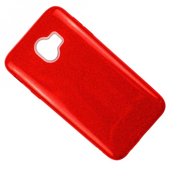 Чехол Silicone 3in1 Блёстки для Samsung J400 Red-2
