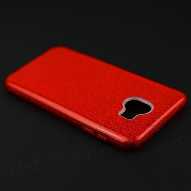 Чехол Silicone 3in1 Блёстки для Samsung J400 Red-4