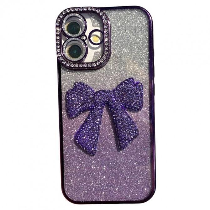 Накладка Glossy Bow для iPhone 16 Plus Purple
