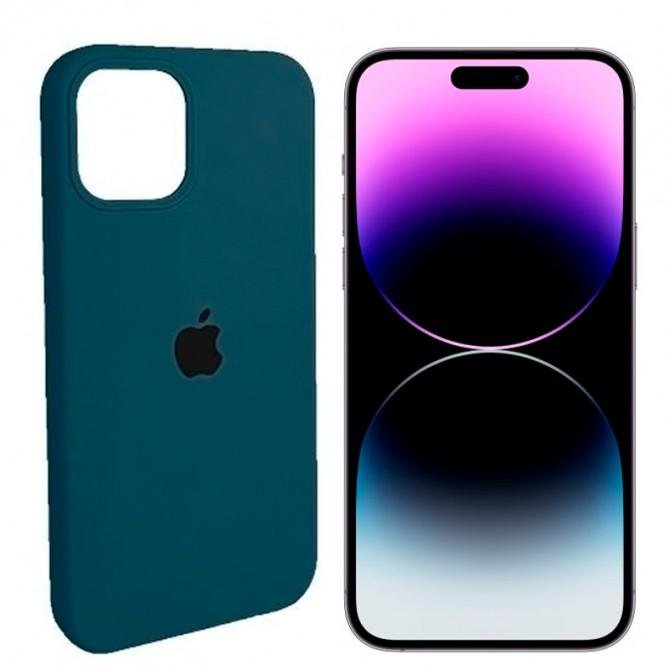 Оригинальный силиконовый чехол для iPhone 14 Pro Max Cosmos Blue FULL-1