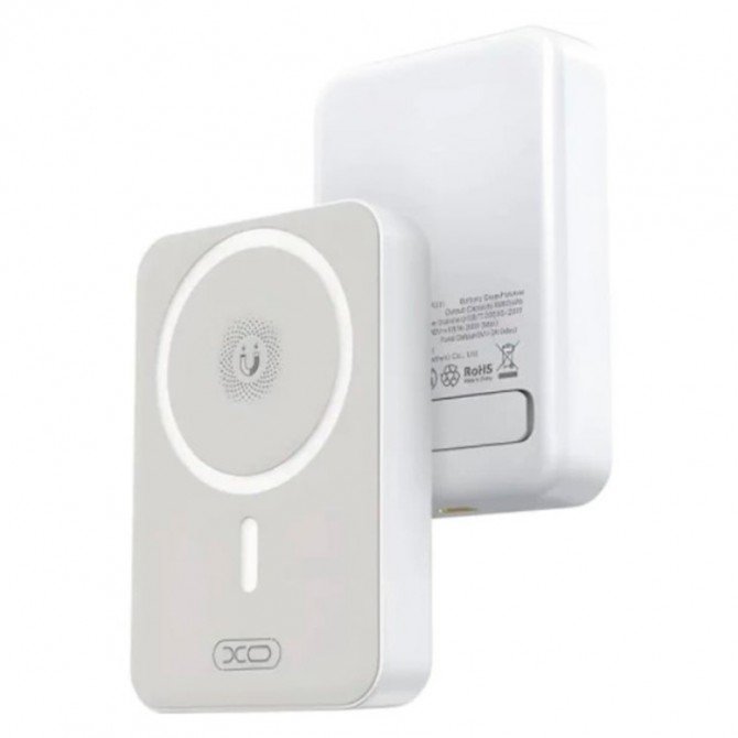 Павербанк XO PR231 10000 mAh MagSafe PD20W с подставкой White-1