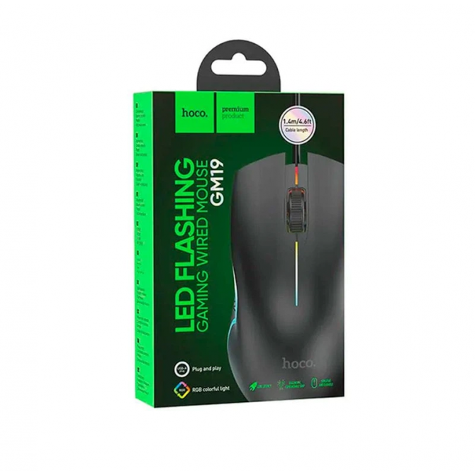 Миша Hoco GM19 Wire Black-2