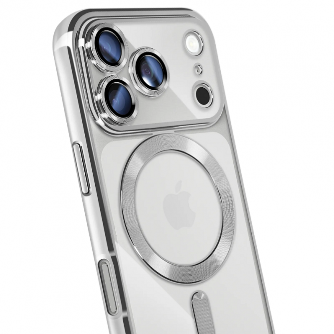 Чехол Wave Metyal Shining with MagSafe для iPhone 17 Pro Серебряный-2