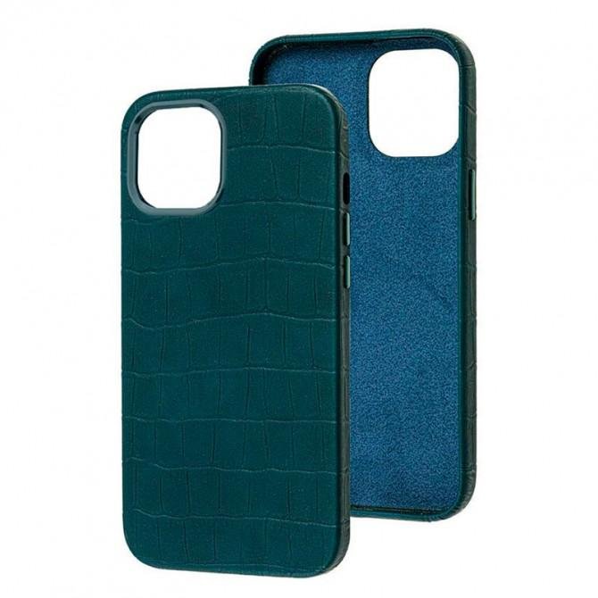 Чехол Leather Croc Case для Apple Iphone 14 Pro (6.1") Green