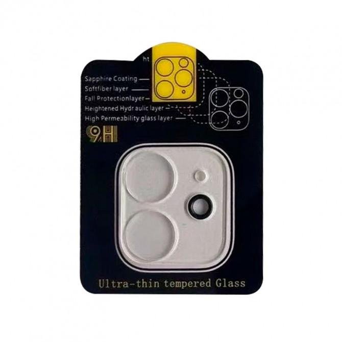 Защитное стекло на камеру Full Block (тех.пак) для Apple iPhone 12 (6.1") Прозрачное