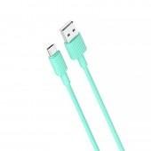 Кабель USB XO NB156 MicroUSB 2.4A/1m Green