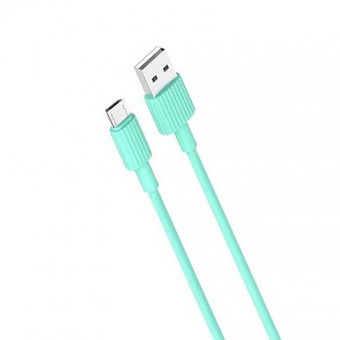 Кабель USB XO NB156 MicroUSB 2.4A/1m Green