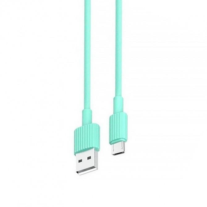 Кабель USB XO NB156 MicroUSB 2.4A/1m Green-1