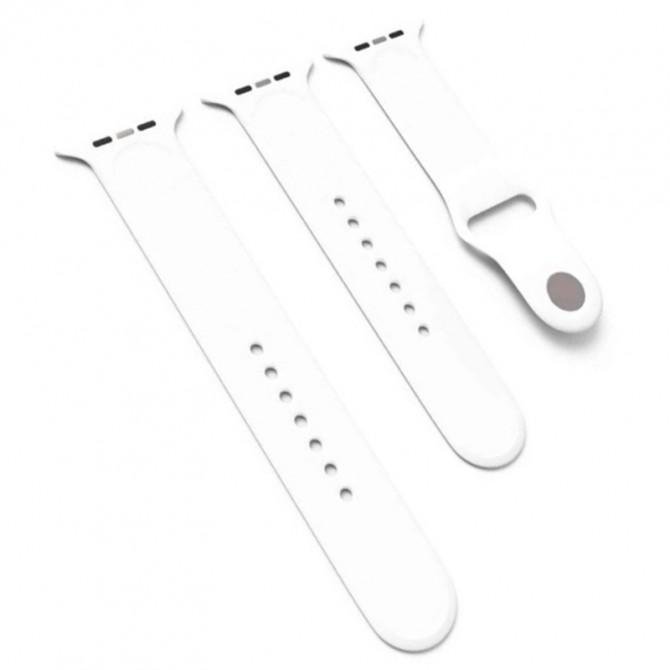 Ремінець для Apple Watch 38/40/41/42mm Sport Band 3 pcs (S/M & M/L) White-1