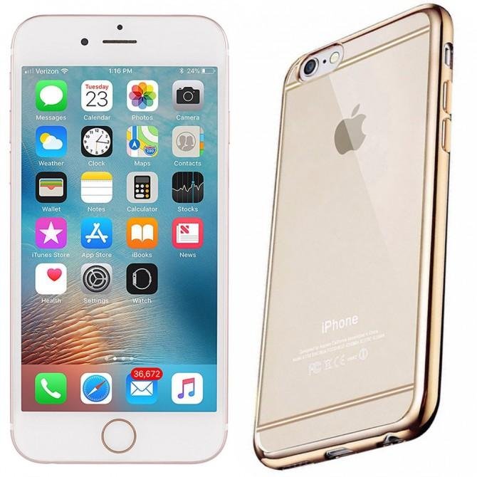 Чехол Electroplating TPU case для iPhone 6 4.7" gold