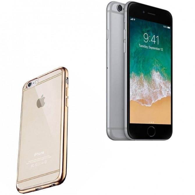 Чехол Electroplating TPU case для iPhone 6 4.7" gold-3