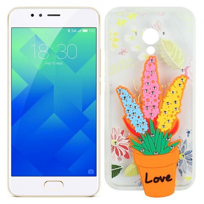 Чехол Flowers diamonds TPU для Meizu M5S