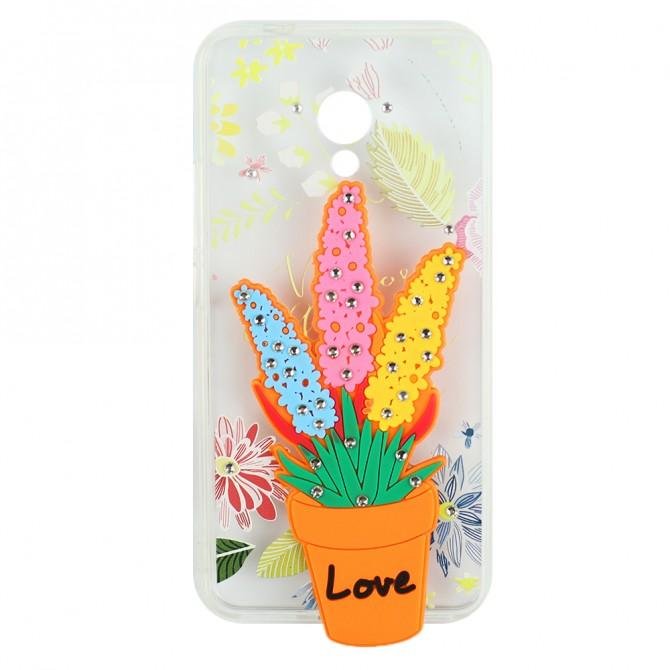 Чехол Flowers diamonds TPU для Meizu M5S-1