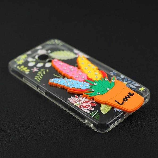 Чехол Flowers diamonds TPU для Meizu M5S-3