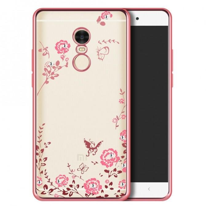 Чехол Flowers diamonds TPU для Xiaomi Redmi Note 4