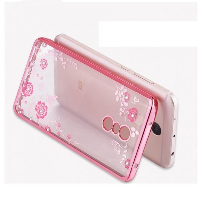 Чехол Flowers diamonds TPU для Xiaomi Redmi Note 4-2
