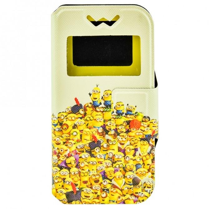 Чехол книжка Foto Universal Book Cover Disney series Minions 5.2-5.5" Yellow-1