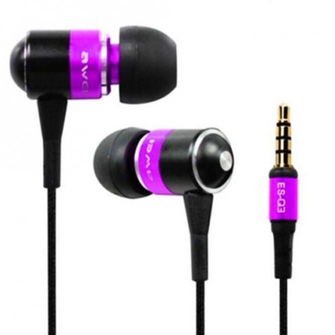 Наушники AWEI ES-Q3i Фиолетовый
