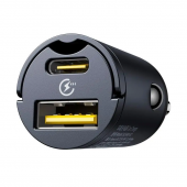 Автомобільний зарядний пристрій 1USB + 1Type-C Baseus Tiny Star Mini Car Charger 30W Black