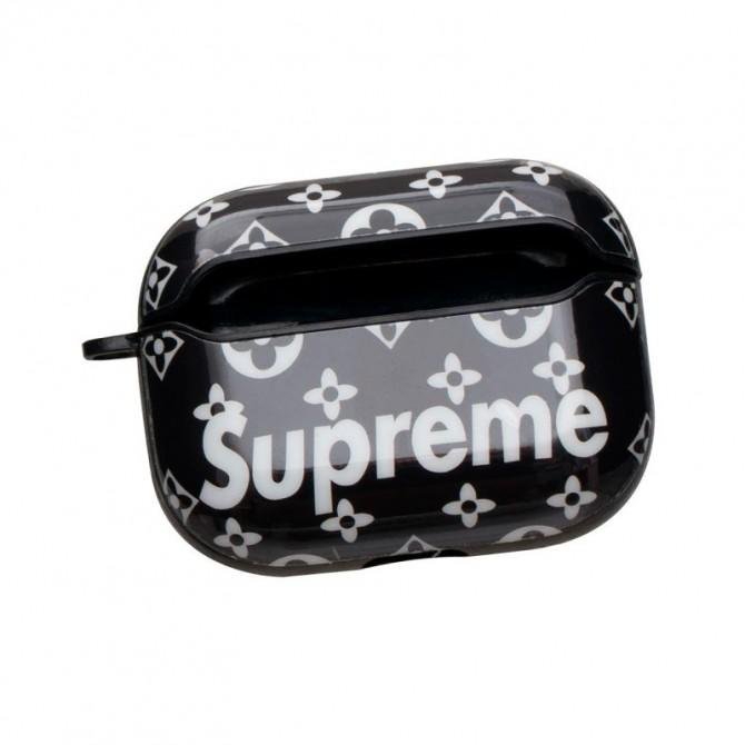 Чехол U-Like Glossy Brand Protective For Airpods Pro Supreme Black-1
