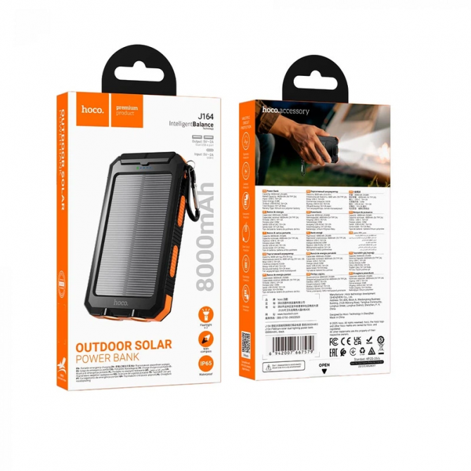 Дополнительная батарея Hoco J164 Tough Micro/Type-C/F-Light (8000mAh) Black-3