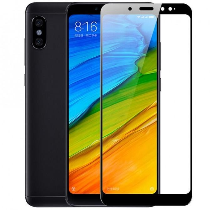 Защитное стекло для XIAOMI Redmi Note 5/Note 5 Pro Full Glue (0.25 мм, 2.5D, чёрное) ЛЮКС