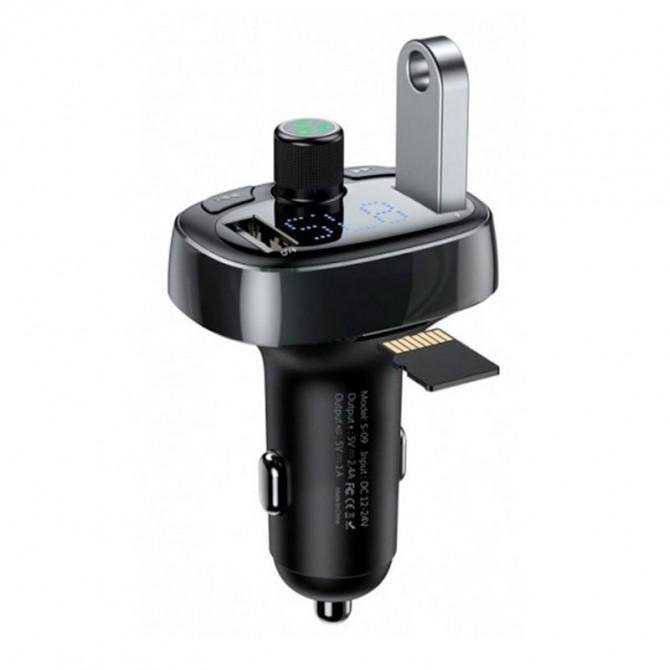 ФМ Модулятор Baseus T-Typed Bluetooth MP3/Charger (CCALL-TM01) Black-2
