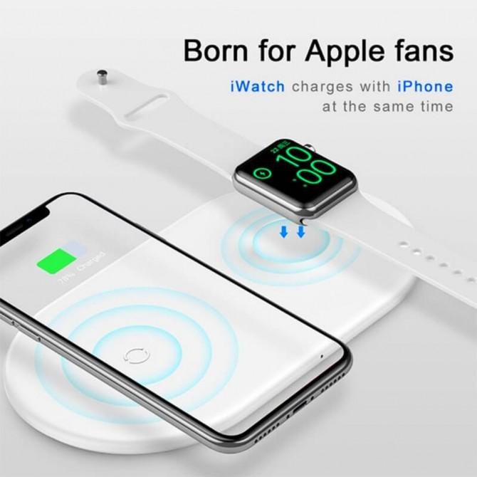 Бездротовий зарядний пристрій Baseus Smart 2in1 (WX2IN1-02) Бiлий (Phone + Watch)-2