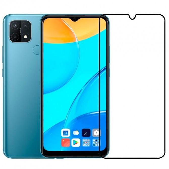 Защитное стекло для Oppo A15s/A15 Full Glue (0.25 мм, 2.5D, черное) ЛЮКС
