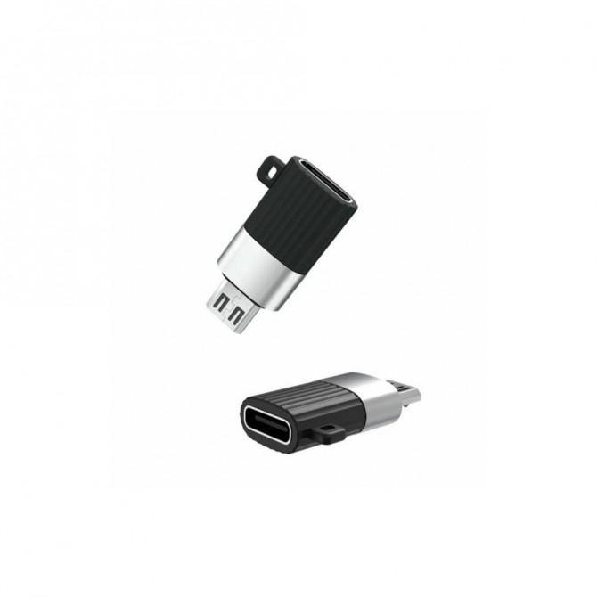 Адаптер XO NB149C Type-C to microUSB Black