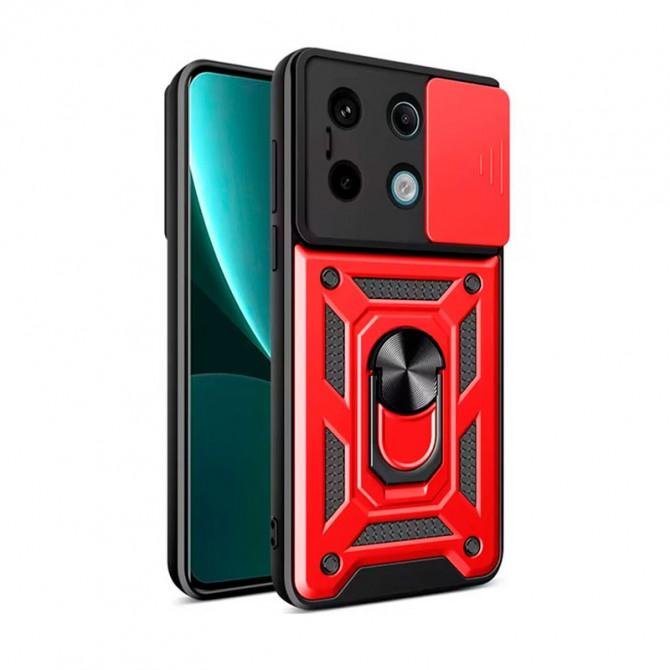 Чохол Hard Defence Series Xiaomi Redmi Note 13 Pro 4G/Poco M6 Pro Red (with Camshield and magnet)