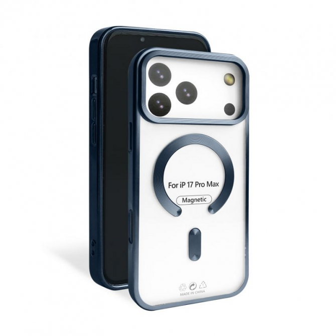 Силіконовий чохол SHINING with MagSafe для iPhone 17 Pro Max Блакитний