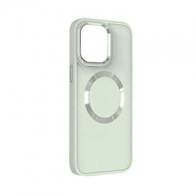 TPU чехол Bonbon Metal Style with MagSafe для Apple iPhone 15 Pro Max (6.7") Белый