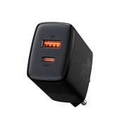 Мережевий зарядний пристрій 1USB + Type-C Baseus Compact QC 20W (CCXJ-B01) Black Мережевий зарядний пристрій 1USB + Type-C Baseus Compact QC 20W (CCXJ-B01) Black