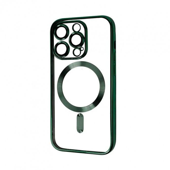 Силиконовый чехол SHINING with MagSafe для iPhone 13 Pro Темно Зеленый